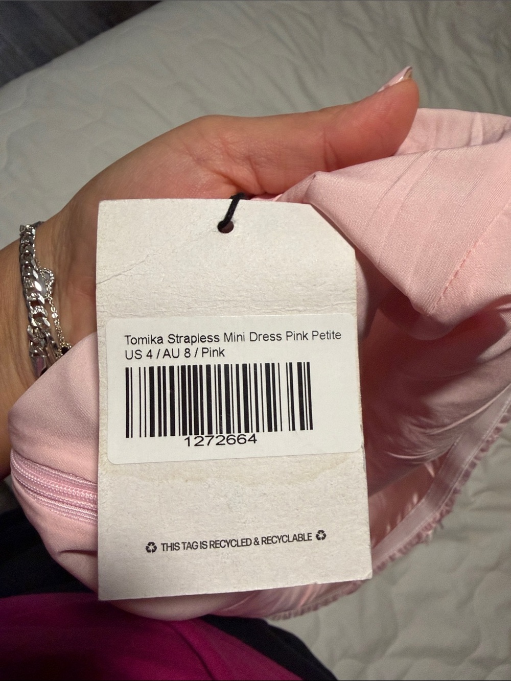 Princess Polly Strapless Lace-Texture Mini Dress - Blush Pink - Picture 7 of 7